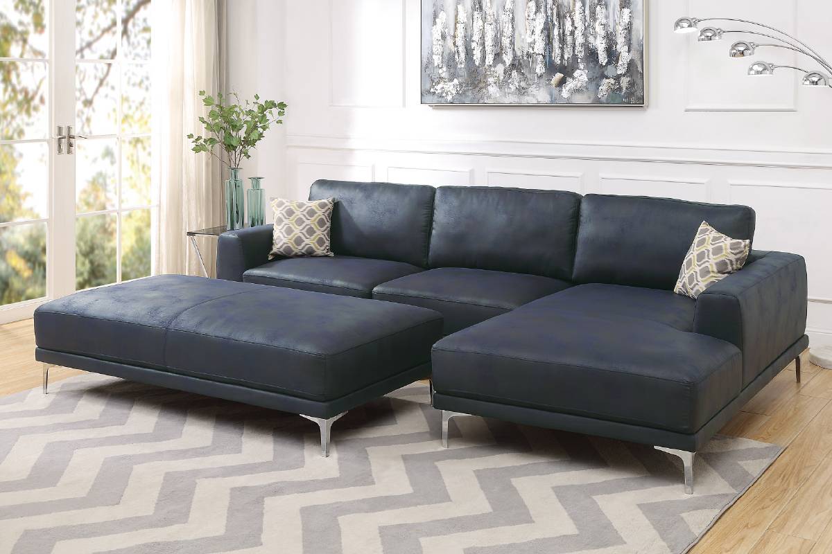 Sofa Chaise Sectional Couch and Ottoman