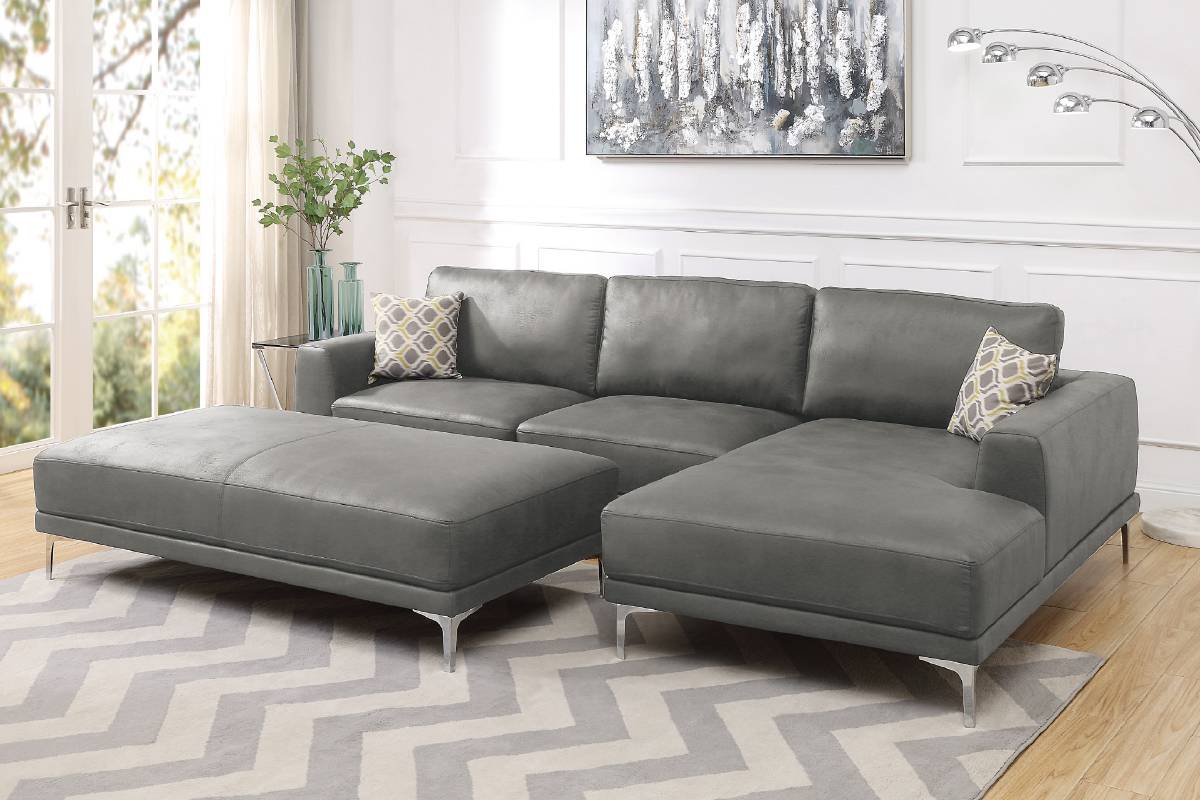 Sofa Chaise Sectional Couch and Ottoman
