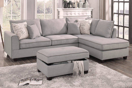 Sofa Chaise Sectional and Ottoman