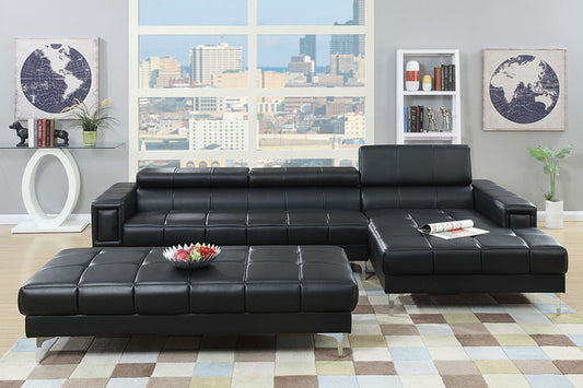 Sofa Chaise Sectional Couch and Ottoman