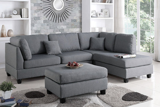Sofa Chaise Sectional and Ottoman