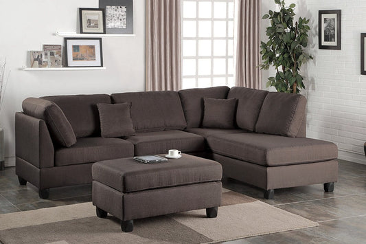 Sofa Chaise Sectional and Ottoman