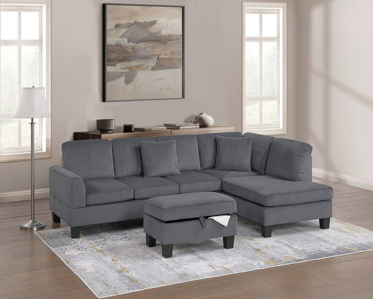 Sofa Chaise Sectional and Ottoman